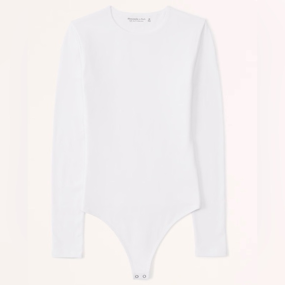 2 Abercrombie and Fitch White/Black Long Sleeve Seamless Bodysuits (lot of 2) - Picture 4 of 13